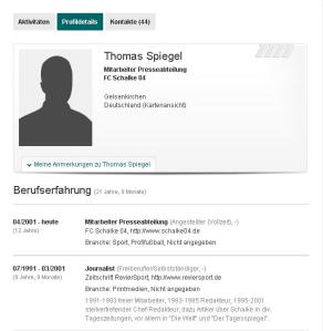 Thomas Spiegel Xing Profil am 01.03.2013. Seit dem 24.12.2012 ist sein Profilbild nicht mehr zu sehen.